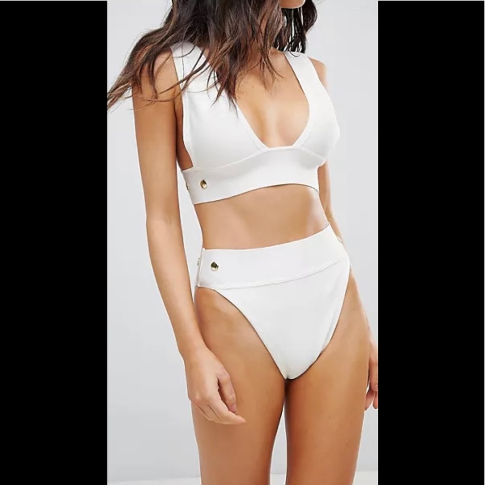 ASOS Elegant White Bikini with Gold Accents